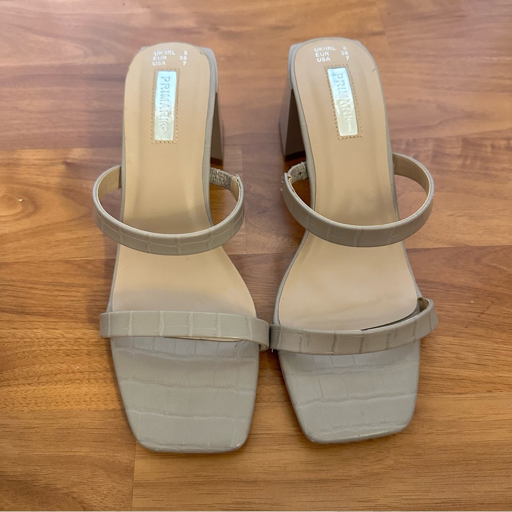 Gray Strappy Heels